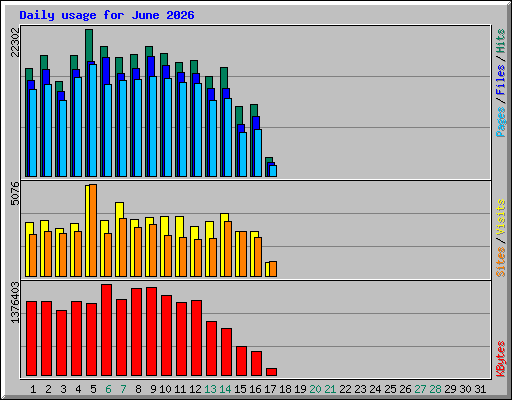 Daily usage for June 2026