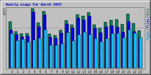 Hourly usage for March 2025